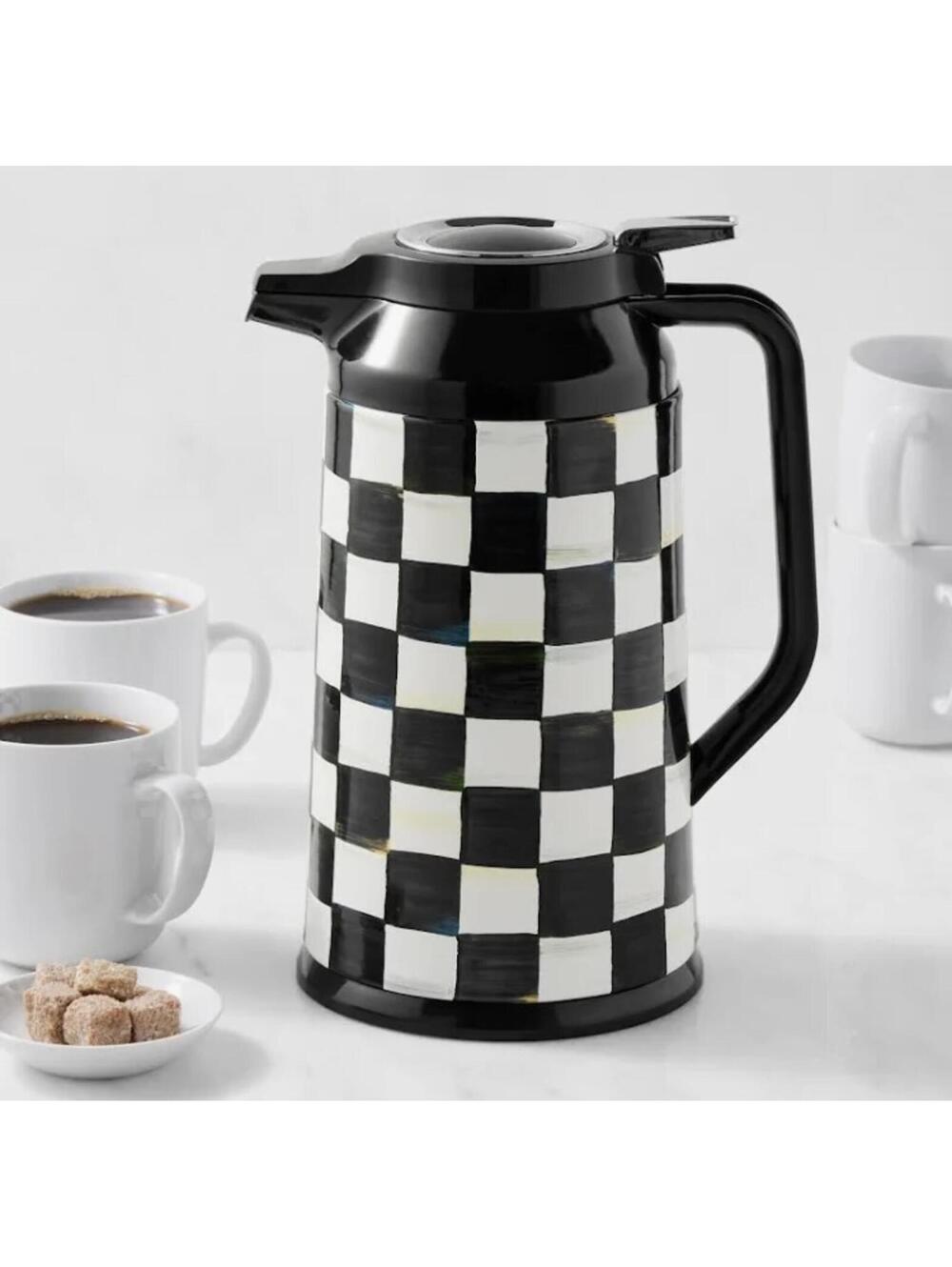 NWT Mackenzie-Childs Courtly Check Thermal Coffee Hot Cold Carafe
